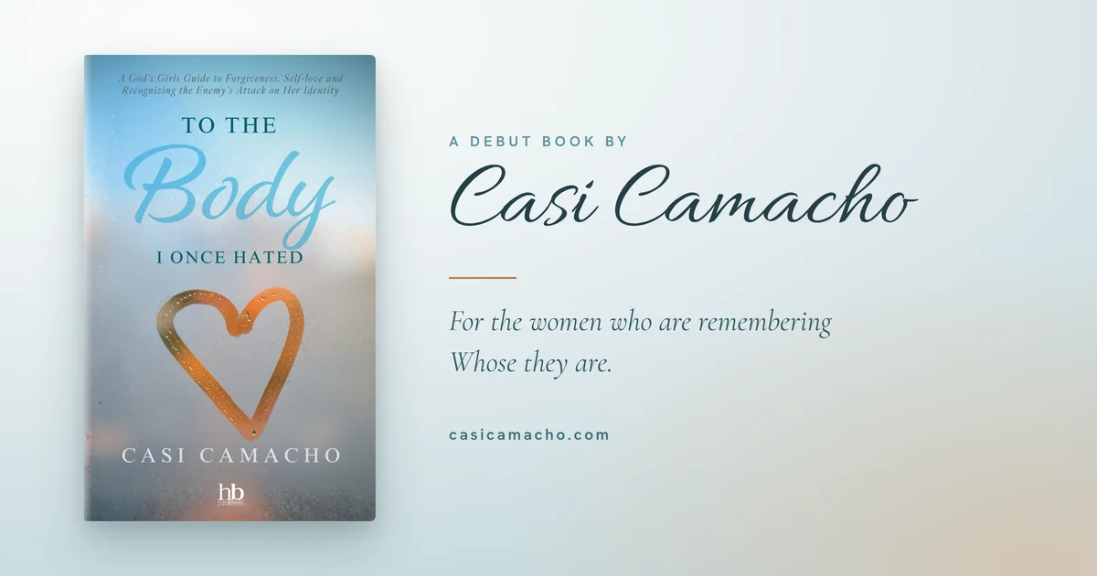 Casi Camacho share card, a book launch and email capture site built by Cross Designs