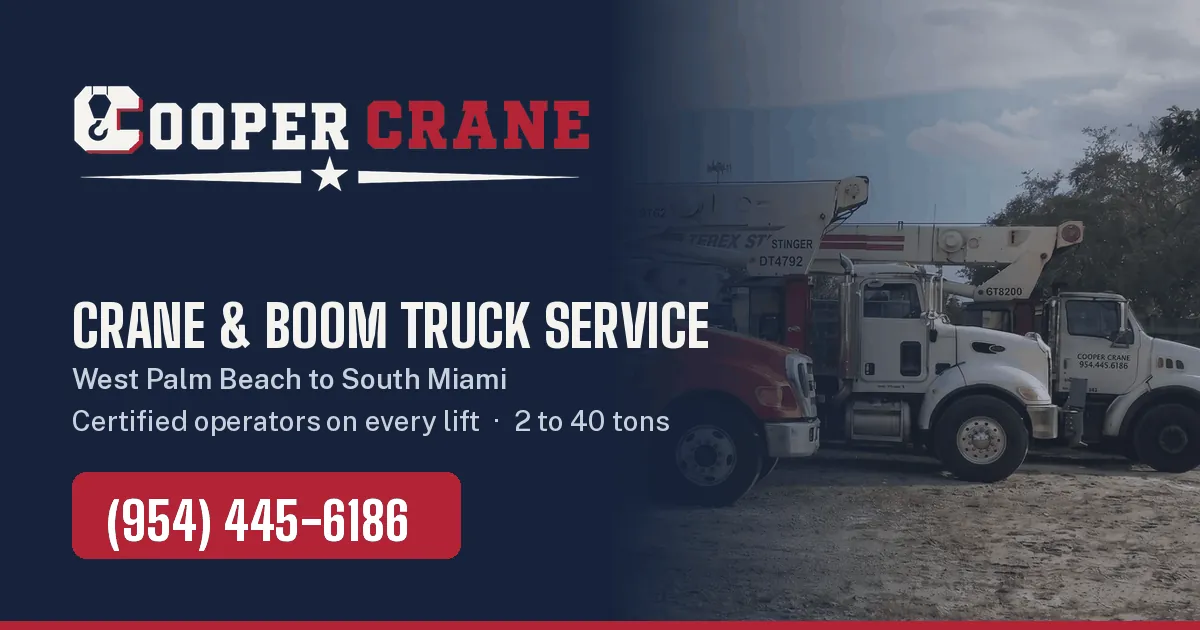 Cooper Crane share card, a crane and boom truck service site built by Cross Designs